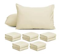 AMEHA 10 Pack Pillowcases - Super Soft Brushed Microfiber Standard Size Cream Pillow Cases | Hotel Quality Pillow Covers, (50 X 75 cm)