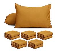 AMEHA 10 Pack Pillowcases - Super Soft Brushed Microfiber Standard Size Ochre Pillow Cases | Hotel Quality Pillow Covers, (50 X 75 cm)