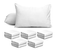 AMEHA 10 Pack Pillowcases - Super Soft Brushed Microfiber Standard Size White Pillow Cases | Hotel Quality Pillow Covers, (50 X 75 cm)