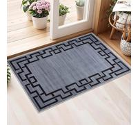 AMEHA Area Rugs Living Room - Grey Rug for Bedroom Modern Floor Carpet - Greek Key Style Durable Super Soft Non Shedding Small Floor Rug Easy Care (40 x 60Cm, Nico)