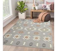 AMEHA Area Rugs Living Room Large 160x230 Cm - Grey Rug for Bedroom Geometric Style Tribal Pattern Modern Floor Carpet Non Shedding Super Soft Rug Easy Care (Nova)