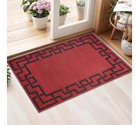 AMEHA Area Rugs Living Room - Red Rugs for Bedroom Modern Carpet - Greek Key Style Durable Super Soft Non Shedding Small Floor Rug Easy Care (40CM x 60CM, Lexi)