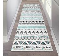 AMEHA Area Rugs Living Room - Runner Rugs for Hallway Geometric Style Modern Carpet Runners Soft Touch Traditional Large Printed Rug Easy Care (80 x 300 Cm, Zuri)