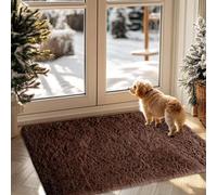 Ameha Brown Area Shaggy Rug Non Slip Modern Bedroom Carpet Soft Thick Pile Kitchen Floor Mats, 60X110 Cm