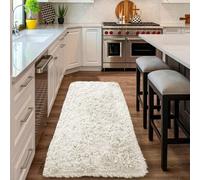 Ameha Cream Area Rugs For Bedroom Non Slip Shaggy Thick Pile Non Shedding Rug Plush Mat For Dining Room, 80Cm X 150Cm