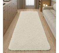 Ameha Cream Shaggy Area Rugs For Hallway Runner Anti-Slip Soft Fluffy Thick Pile Rug Non-Shedding, 60 X 220 Cm
