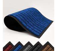 AMEHA Door Mat 60x90 Cm, Dirt Trapper for Indoor and Outdoor Door Mats Indoor, Washable Barrier Mat, Heavy Duty Non-Slip Entrance Rug, Shoes Scraper,Super Absorbent Front Door Mat Carpet,Blue
