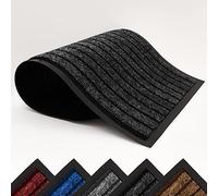 AMEHA Door Mat 60x90 Cm, Dirt Trapper for Indoor and Outdoor Door Mats Indoor, Washable Barrier Mat, Heavy Duty Non-Slip Entrance Rug, Shoes Scraper,Super Absorbent Front Door Mat Carpet,Black