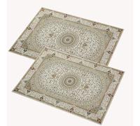 AMEHA Door Mats Indoor 60x110 cm 2 Pack Machine Washable Dirt Trapper Heavy Duty Door mats Outdoor Super Soft Floor Mat Low Profile Entrance Welcome Doormats Inside (Willow Beige)