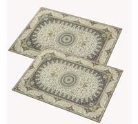 AMEHA Door Mats Indoor 60x110 cm 2 Pack Machine Washable Dirt Trapper Heavy Duty Door mats Outdoor Super Soft Floor Mat Low Profile Entrance Welcome Doormats Inside (Willow Grey)