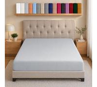 AMEHA Fitted Sheets Super King Size Deep Pocket Up to 25 cm Silver Bedsheets Soft Brushed Microfiber Elasticated Corners Bottom Sheet Easy Care - Anti Wrinkle & Fade Resistant
