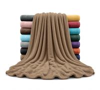 AMEHA Fleece Blanket Super Soft Throws for Sofa Large Fluffy Blankets for Bed and Couch Warm Cozy Throw for Adults, Queen Size, Camel 200cm X 240cm