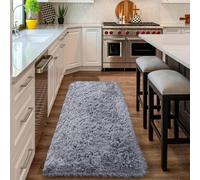 Ameha Grey Area Rugs For Bedroom Non Slip Fluffy Shaggy Thick Pile Non-Shedding Rug For Dining Room, 80 X 150 Cm