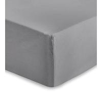 AMEHA King Size Fitted Sheet 25 cm Deep Soft Brushed Microfiber Fabric Easy Care Fade Resistant Fitted Bed Sheets (Grey, 152 x 200 cm)