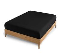 AMEHA King Size Fitted Sheets - Black Extra Deep Pocket 16 inch (40 cm) - Easy Care - Soft Brushed Microfibre Fabric - Shrinkage and Fade Resistant - Bottom Sheet