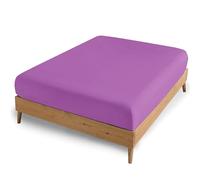 AMEHA King Size Fitted Sheets - Extra Deep Pocket 16 inch (40 cm) - Purple Easy Care - Soft Brushed Microfibre Fabric - Shrinkage and Fade Resistant - Bottom Sheet