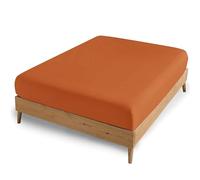 AMEHA King Size Fitted Sheets - Rust Extra Deep Pocket 16 inch (40 cm) - Easy Care - Soft Brushed Microfibre Fabric - Shrinkage and Fade Resistant - Bottom Sheet