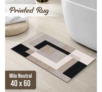 Ameha Luxury Door Mat Non Slip Printed Rug Kitchen Floor Mats (40X60 Cm, Milo Neutral)