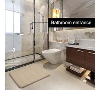 Ameha Memory Foam Bath Shower Mats Cream Bathroom Rug Super Soft Water Absorbent Luxury Modern Stylish 40X60 Cm Easy Care Anti Slip Uk