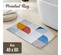 Ameha Modern Bedroom Door Mat Geometric Style Printed Small Area Rugs Soft Touch Floor Rug (40X60 Cm, Kira)