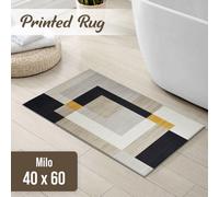 Ameha Modern Bedroom Door Mat Non Slip Printed Rug Milo Pattern Geometric Kitchen Floor Mat 40X60 Cm