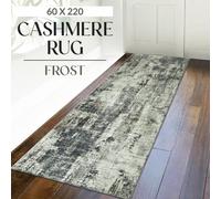 Ameha Modern Grey Abstract Cashmere Runner 60 X 220 Cm Frost Rug Master Bedroom Mats