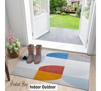 Ameha Non Slip Printed Rugs For Bedroom Modern Floor Carpet - Geometric Style Non Shedding Super Soft Printed Small Rug (40X60Cm, Kira)