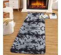 Ameha Non Slip Rugs Bedroom Living Room Shaggy Fluffy Kitchen Hallway Large Floor Mat Tye Dye Grey 80X150 Cm Rug