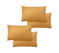 Ameha Ochre Plain Dyed Pillowcase Hotel Quality With Envelope Closure Anti Allergic Microfiber 2 Pair Pillow Covers 50X75 Cm