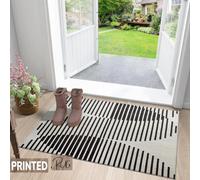 Ameha Printed Cream Rug For Bedroom Modern Carpet - Geometric Style Durable Super Soft Small Rug (40 X 60Cm, Jett)