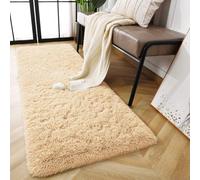 AMEHA Rugs for Living Room Bedroom - Beige Area Rugs for Hallway Runner Anti-Slip - Super Soft Fluffy Shaggy Thick Pile Rug Non-Shedding Easy To Clean, 60 x 220 cm