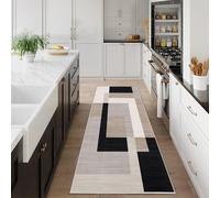 AMEHA Rugs Living Room - Area Rugs for Bedroom Large Hallway Runner Rug 80x300 cm Anti Slip - Modern Carpet Non Shedding Geometric Style Durable Soft Low Pile Rug Easy to Clean (Milo Neutral)