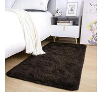 AMEHA Rugs Living Room Bedroom - Fluffy Brown Area Rugs Non-Slip - Modern Super Soft Shaggy Thick Pile Plush Carpet - Non Shedding Easy To Clean Rug, 60cm x 110cm