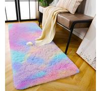 AMEHA Rugs Living Room - Fluffy Shaggy Area Rugs for Bedroom, Hallway Runner Anti-Slip - Modern Super Soft Plush Carpet Non Shedding Easy To Clean Rug (Rainbow, 80cm x 300cm)