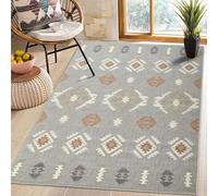 AMEHA Rugs Living Room - Grey Area Rugs for Bedroom Small Bedside mat 60x110 cm Anti Slip - Modern Carpet Non Shedding Trellis Style Durable Soft Low Pile Rug for Kids Room Easy Clean (Nova)
