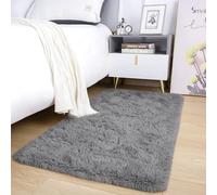 AMEHA Rugs Living Room - Grey Shaggy Area Rugs for Bedroom Anti-Slip - Modern Super Soft Fluffy Thick Pile Rug, Non-Shedding Luxury Decorative, 60x110cm