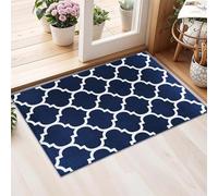 AMEHA Rugs Living Room - Navy Blue Area Rugs for Bedroom Small Bedside mat 40x60 cm Non Slip - Modern Carpet Non Shedding Trellis Style Durable Soft Low Pile Rug for Kids Room Easy Clean (Ava Navy)