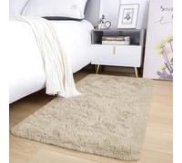 AMEHA Shaggy Area Rugs for Living Room and Bedroom - Anti-Slip, Super Soft Fluffy Shaggy Bedroom Runner Rug - Thick Pile, Non-Shedding - Luxury Decorative (Cream, 60x110 cm)
