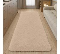 Ameha Shaggy Beige Area Rugs For Bedroom, Hallway Runner Fluffy Rug Anti-Slip - Soft Thick Pile Rug Non-Shedding, 60X220 Cm