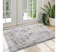 Ameha Shaggy Rug 60X110 Cm Tye Dye Light Grey Area Rugs For Bedroom Non Slip Modern Floor Mats Beside Runner Rug For Kids Rooms