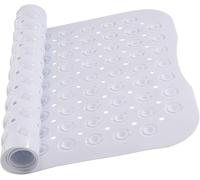 Ameha Shower Bath Mat Non Slip Anti Mould - White 70x38cm Bathroom Mats with Strong Suction Cups Grip and Drain Holes Shower Mats Machine Washable Rubber Bath Mats