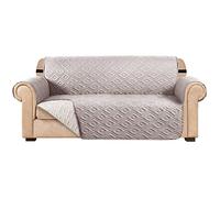 AMEHA Sofa Cover 3 Seater Water Repellent Sofa Slipcovers - Non Slip Reversible Sofa Protectors from Pets & Kids with Adjustable Elastic Straps Embossed Quilted Washable Couch Covers, Beige Cream