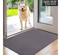 Ameha Soft Shaggy Door Mats Soft Non Slip Grey Large Kitchen Floor Mats