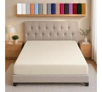 AMEHA Super King Size Fitted Sheets Deep Pocket Up to 25 cm Cream Bedsheets Soft Brushed Microfiber Elasticated Corners Bottom Sheet - Anti Wrinkle & Fade Resistant Breathable