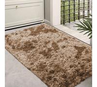 Ameha Tye Dye Beige Shaggy Rug For Modern Bedroom Super Soft Fluffy Thick Pile Mats For Kitchen & Entrance Door Mats, 60X110 Cm