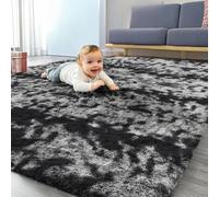 Ameha Tye Dye Grey Non Slip Shaggy Rug Extra Large Area Bedroom 200X290 Cm Carpet Super Soft Living Room Rugs