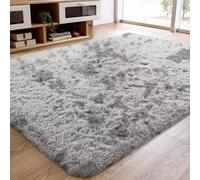 Ameha Tye Dye Light Grey Shaggy Fluffy Rug Non Slip Soft Large Area Rugs Livingroom Bedroom Carpets- 160X230 Cm