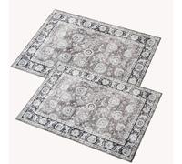 AMEHA Washable Door Mats Indoor 40x60 cm 2 Pack Heavy Duty Doormats Outdoor Soft Fluffy Door Mat Low Profile High Absorbent Non Slip Floor Mat Welcome Entrance Doormats (Harmony)