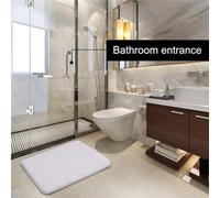 Ameha White Memory Foam Bath Door Mats Bathroom Rug Super Soft Water Absorbent Luxury 40X60 Cm
