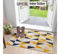 Ameha Yellow Rug For Bedroom Modern Carpet - Geometric Style Super Soft Triangle Pattern Small Rug (40 X 60Cm, Brio)